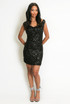 Cowl Neck Mini Sequin Dress Cowl Neck Mini Sequin Dress
