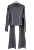 Contrast Lining Zipper Top and Flare Hem Trouser Set Contrast Lining Zipper Top and Flare Hem Trouser Set