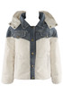 Denim Detail Puffer Jacket  Denim Detail Puffer Jacket
