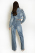 Vintage Denim Cropped Jacket And Wide Leg Jeans Set Vintage Denim Cropped Jacket And Wide Leg Jeans Set