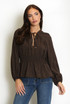Pleated Detail Peplum Blouse 