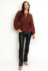 Pleated Detail Peplum Blouse 