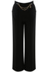 Chain Trim High Waist Wide Leg Trouser Chain Trim High Waist Wide Leg Trouser