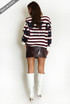 New York Embossed Striped Jumper