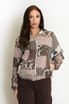 Taupe Patchwork Bomber Jacket