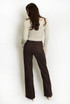 Faux Suede Straight Leg Trousers
