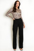 Faux Suede Straight Leg Trousers