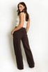 Faux Suede Straight Leg Trousers