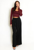 Tailored Box Pleat Wide Leg Trousers