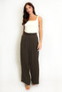 Tailored Box Pleat Wide Leg Trousers