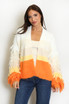 Bold Stripe Tassel Sleeve Cardigan