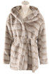 Faux Fur Belted Hooded Coats