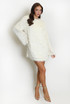 Faux Feather Sequin Shift Dress