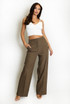 Textured Straight Leg Trousers