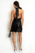 Sequin Halter Neck Mini Dress