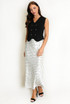 Polka Dot Satin Midi Skirt