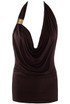 Halter Neck Buckle Drape Top