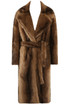 Vintage Look Faux Fur Belted Long Coat