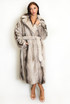 Vintage Look Faux Fur Belted Long Coat