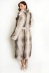 Vintage Look Faux Fur Belted Long Coat