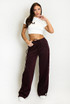 Braided Side Stripe Wide Leg Joggers