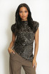 Velvet Sequin Asymmetric Top