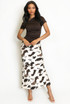 Cow Print Bias Midi Skirt
