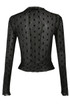 Polka Dot Mesh Long Sleeve Top