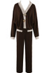 Lurex Contrast Cardigan And Trouser Set