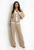 Lurex Contrast Cardigan And Trouser Set