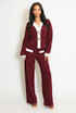 Lurex Contrast Cardigan And Trouser Set