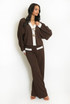 Lurex Contrast Cardigan And Trouser Set