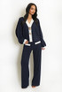 Lurex Contrast Cardigan And Trouser Set
