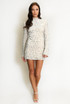 Fluted Sleeve Sequin Mini Dress