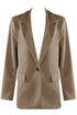 Faux Suede Single Button Blazer