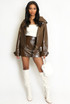 Vinyl Biker Jacket and Mini Skirt