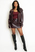 Vinyl Biker Jacket and Mini Skirt