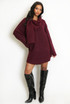 V Neck Oversized Jumper With Scarf Neck