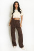 Pintuck Studded Wide Leg Trousers
