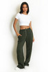 Pintuck Studded Wide Leg Trousers