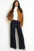 Front Seam Wide Leg Denim Jeans