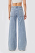 Front Seam Wide Leg Denim Jeans
