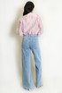 Front Seam Wide Leg Denim Jeans