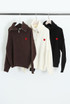 Half Zip Funnel Neck Wool Jumper