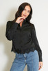 Satin Lace Hem Blouse