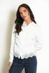 Satin Lace Hem Blouse