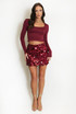 Disc Sequin Patterned Mini Skirt 