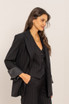 Pinstripe Single Button Blazer