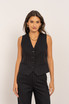 Pinstripe V Neckline Waistcoat