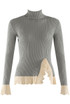 Frill Hem Roll Neck Jumper